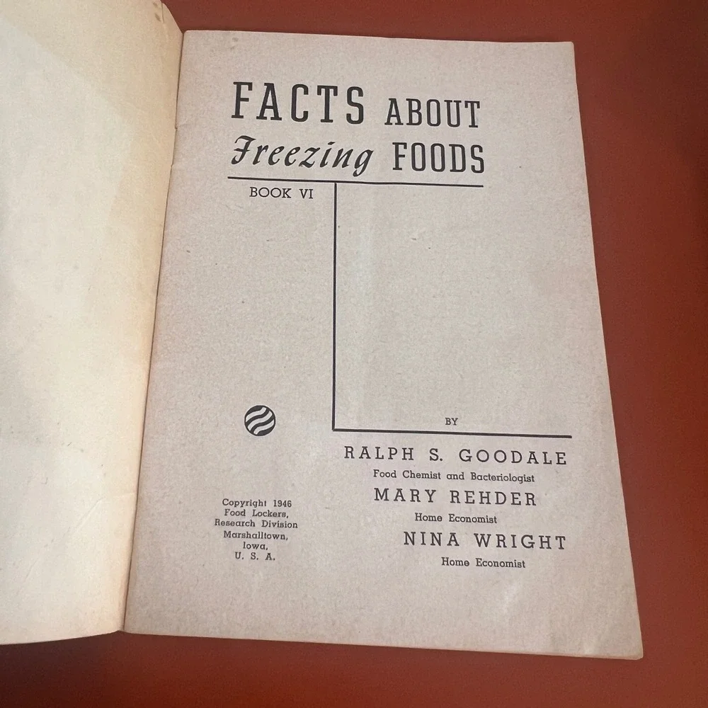 1946 Facts About Freezing Foods Vintage Cookbook Booklet Foster Frosted Foods